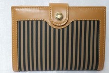 VICTOR HUGO BRAZIL STRIPPED LEATHER WALLET WITH REMOVABLE BILLFOLD - NEW