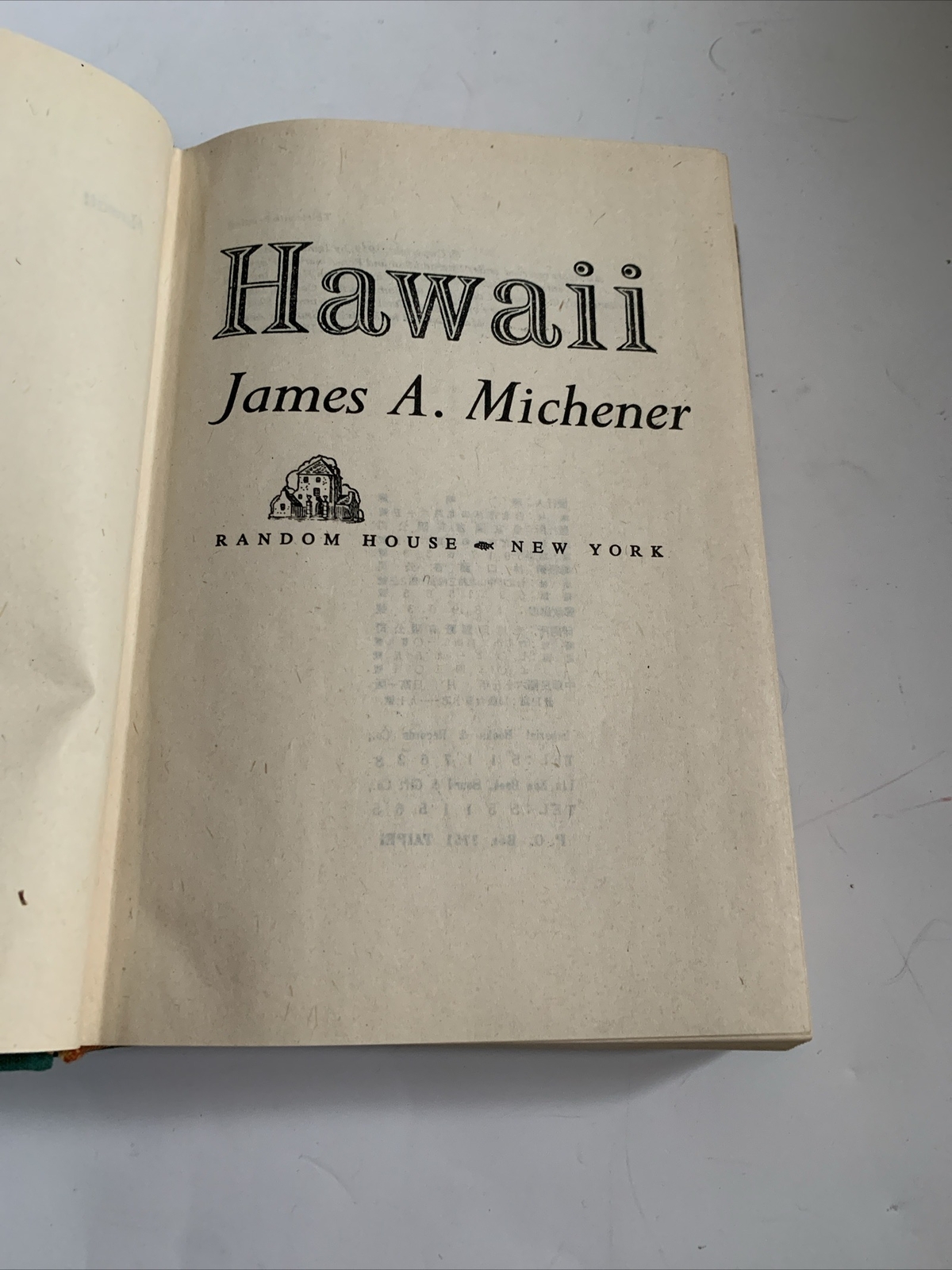 Hawaii By James Michener Hardcover 1959 Vintage Rare Cover Book Of The