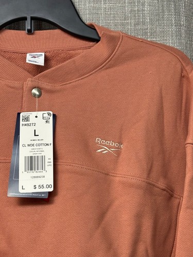 Reebok Women's Classics Cotton French Terry Cropped Sweatshirt, Canyon Coral, L - 第 3/11 張圖片
