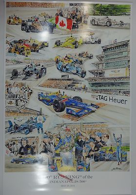 2016 Indianapolis 500 Winner Alexander Rossi 100TH Running Collector Poster