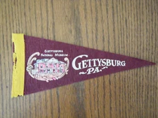 Vintage 1960’s Gettysburg, PA Felt Mini Pennant - Gettysburg National Museum