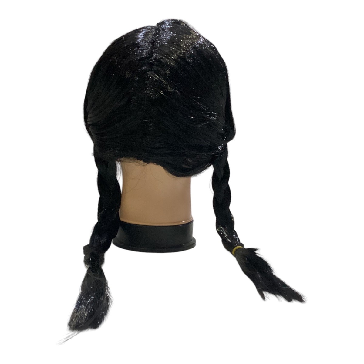 Parrucca Mercoledì Addams Con Trecce - Nera, Lunga Con Frangia, Per Cosplay E Halloween - Foto 2