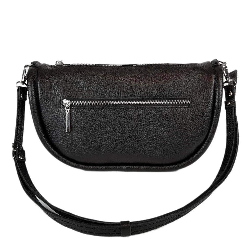 COACH Borsa donna in VERA PELLE fatta a mano nera tracolla tracolla tracolla catena