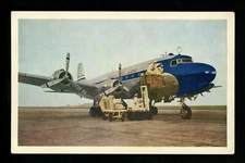 Aviation airplane chrome postcard United Airlines Mainliner advertising