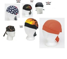 NEW SET of 2 Adjustable Cotton Skull Cap Bandana Head Wrap Du Do Rag YOU PICK