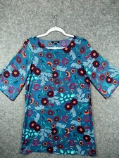 BeBop Dress Womens Small Blue Floral Shift Half Sleeve Pullover Casual Ladies