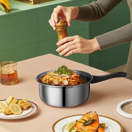 12/10pcs Stainless Steel Cookware Saucepan Set Pan Pot Kitchen Cooking Glass Lid - Picture 18 of 43