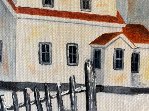 16 x 20 Framed Original Oil Painting on Canvas Paper....." Winter Lighthouse" - Picture 11 of 24