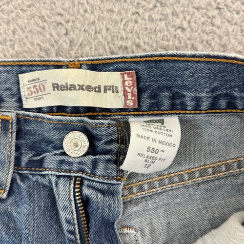 Vintage Levi's 550 Jeans Boys 12 Blue Relaxed Fit Slim Loose Grunge Casual Y2K - Picture 8 of 12