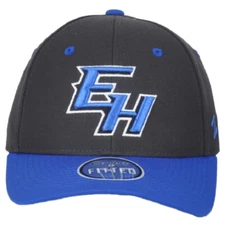 Zephyr Eastern Hancock Royals School Curved Bill Fitted Size Gray Hat Cap 