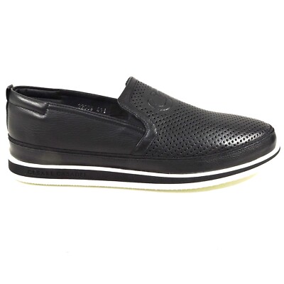 CASADEI ?? MEN\'S BLACK SOFT LEATHER COMFORT FLAT SUMMER LOAFERS CASADEI ?? MEN main image 2