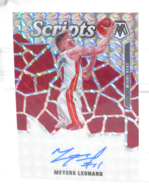 2019-20 Panini Mosaic Meyers Leonard Scripts Auto Autograph #SC-MLN Miami Heat
