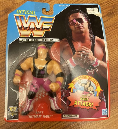 1992 WWF Bret �Hitman� Hart Hasbro Figure With Pur...