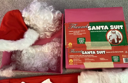 Flannel Santa Claus Deluxe Christmas Costume Set Rubies READ - Picture 2 of 4