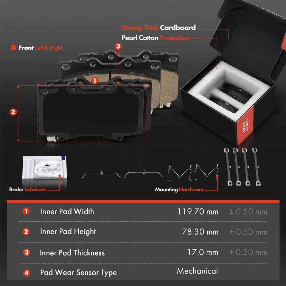 12x Rotor de freno delantero y trasero perforado y pastilla de freno de cerámica para Toyota Land Cruiser Foto 4 de 4