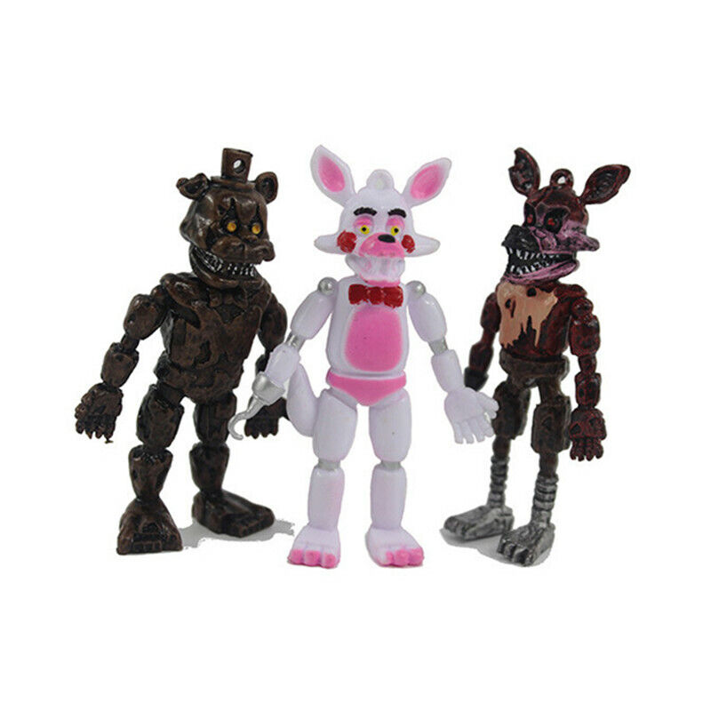 Five Nights At Freddy's Video Game FNAF Action 6 Mini Figures Toys Bonnie  Foxy E