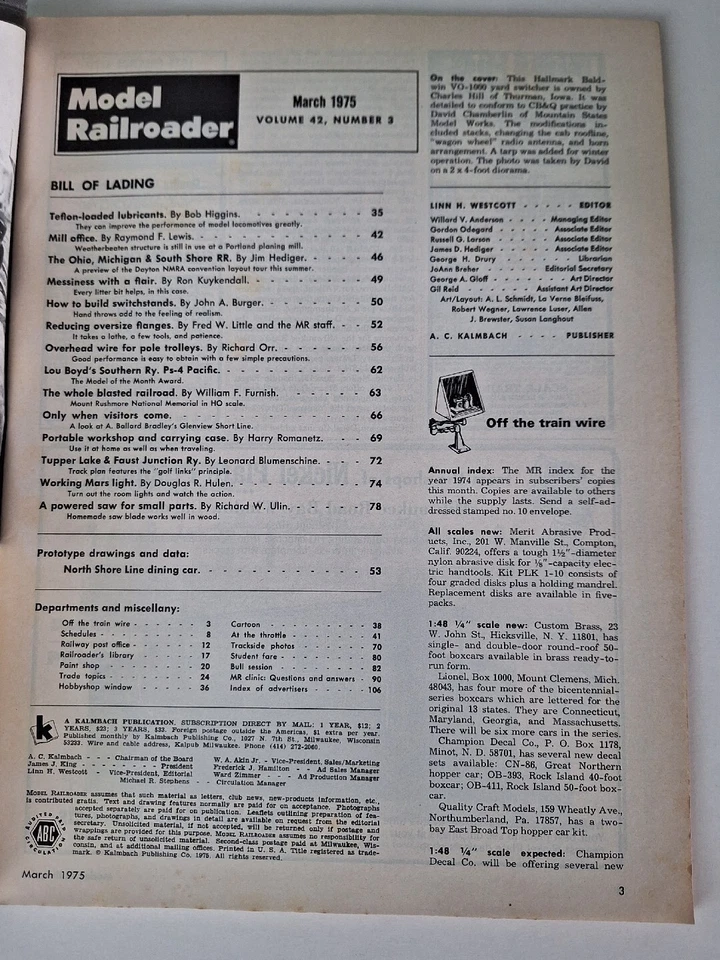 Model Railroader Magazine March 1975 - Image 2 of 2