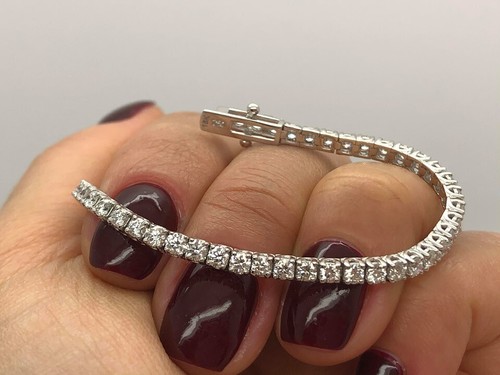 PULSERA DAMA TENIS DE LUJO DIAMANTES 4,00 QUILATES ORO BLANCO 18 QUILATES *GOY207 - Imagen 5 de 12