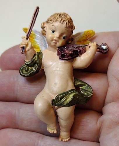 Christmas Angel Nativity Ornament Vintage Italy Plastic Violin - Picture 5 of 9
