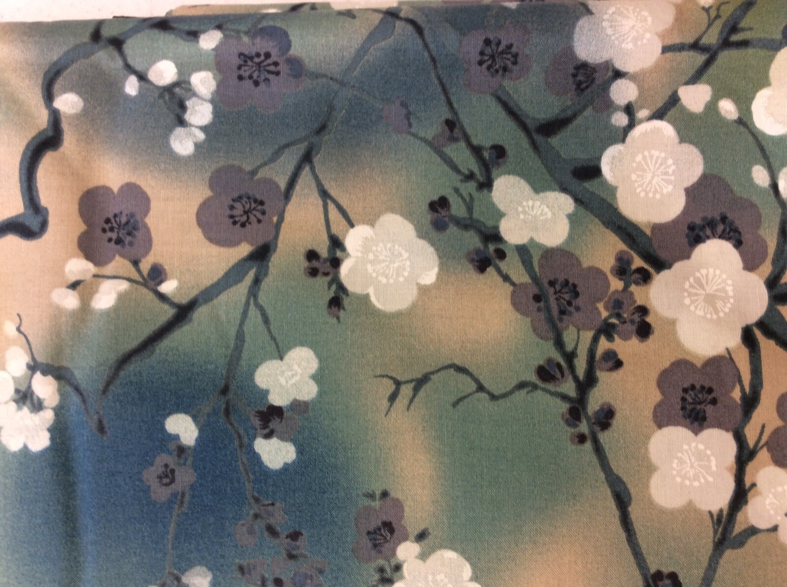 CHERRY BLOSSOMS QUILT KIT BLUE 76" X 92" eBay