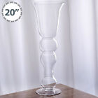 4 pcs 20" tall Clear Glass Trumpet Vases Wedding Party Centerpieces