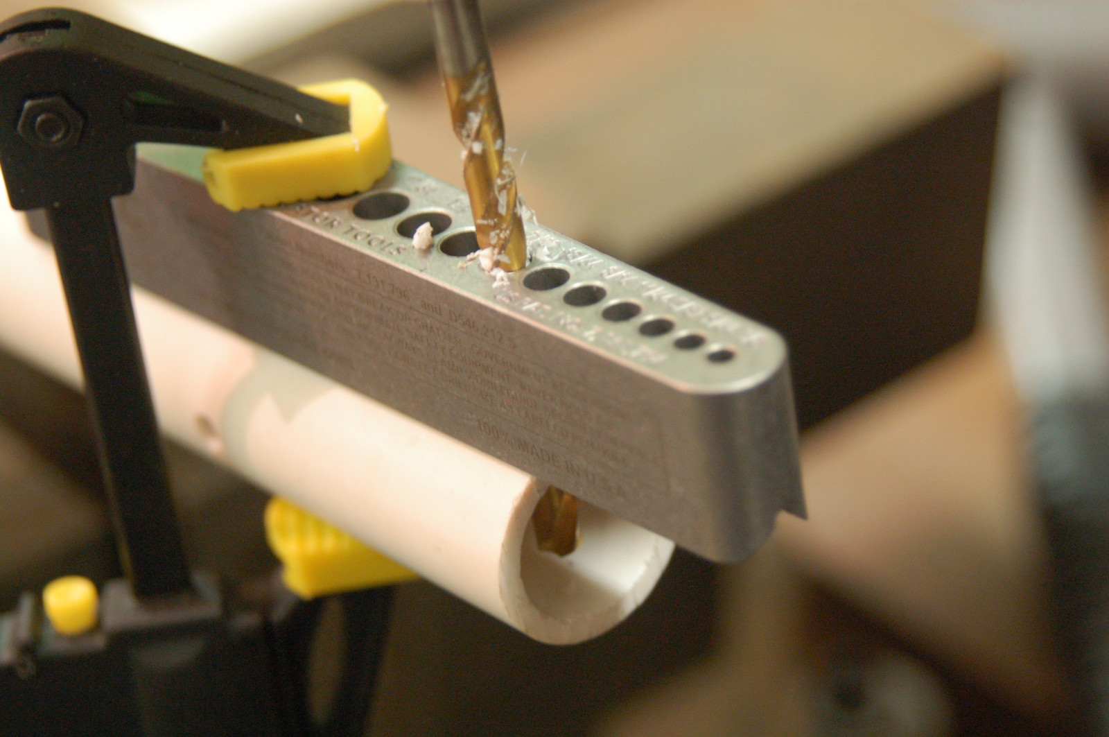 17 hole drill guide - portable drill press results - no drill bushings required