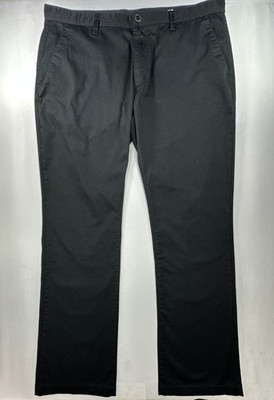 Volcom Flat Embroidered Cotton/Poly Chinos Black Mens 42/34