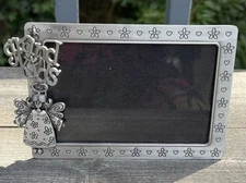 4x6 Pewter Finish Metal Picture Photo Frame Grand Kids Angel