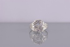 Sterling Silver Double Twisted Openwork Love Knot Split Band Ring 925 Sz: 7
