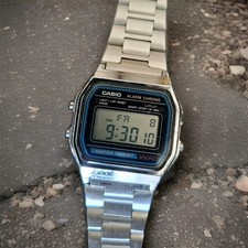 Casio A158W 593 Orologio Digitale Quarzo WR Acciaio Allarme Crono Luce