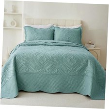 Oversize King Bedspread 128"x120",3 Piece California Super King 120"x128" Blue