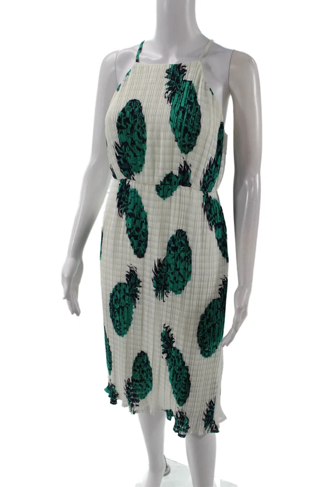 Vestido sin mangas Sunday In Brooklyn verde cuello alto para mujer talla M Foto 2 de 4