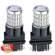 2pc 3157 Red Led Bulb Car Drl Reverse Brake Tail Parking Light