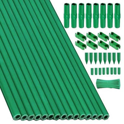 Garden Stakes Kit 15Sets Fiberglass Plant Sticks Supports & Accessories DIY 4ft