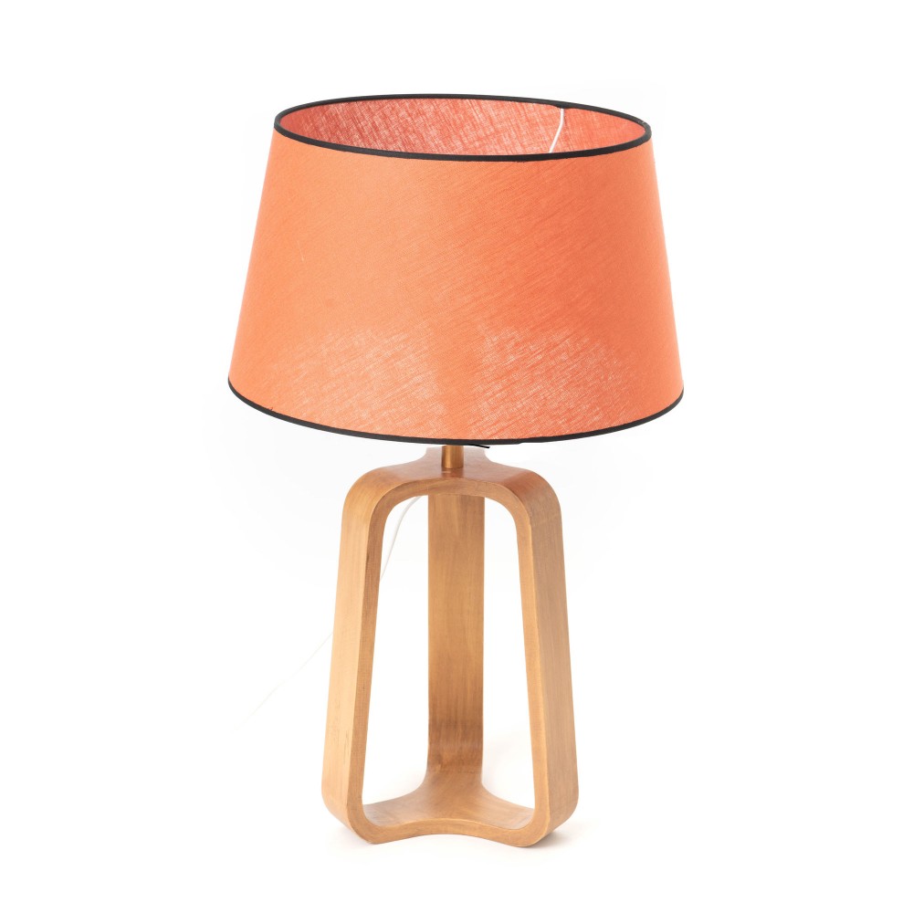Lampe table selva bois lin brique grand luminaire salon chambre E27