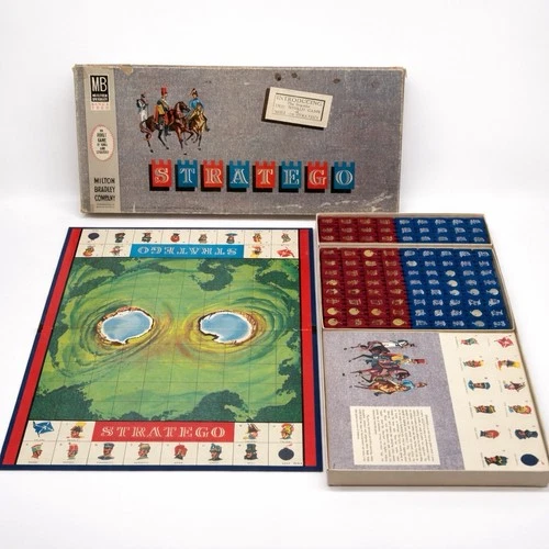 1961 Stratego Milton Bradley Lake Board Vintage Board Game Complete w/ Box