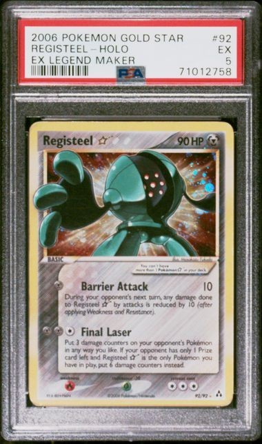 Pokemon EX Legend Maker 92/92 Registeel Gold Star PSA 5