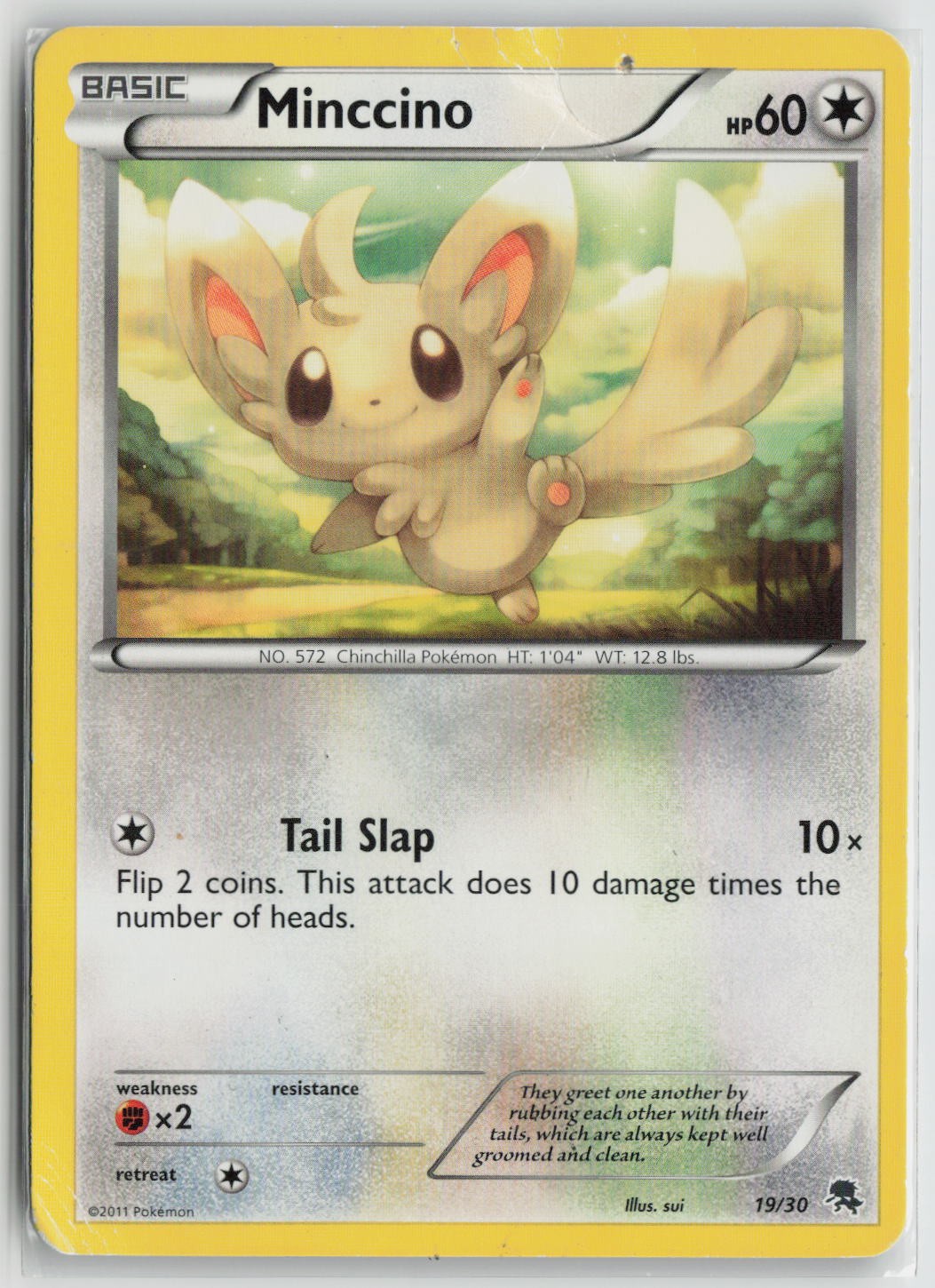 Minccino (#19) Common BW Trainer Kit: Excadrill & Zoroark 19/30 DMG