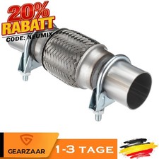 Flexrohr Auspuff + 2x Schellen Ø45 Edelstahl passt für Mercedes Audi  VW für VW