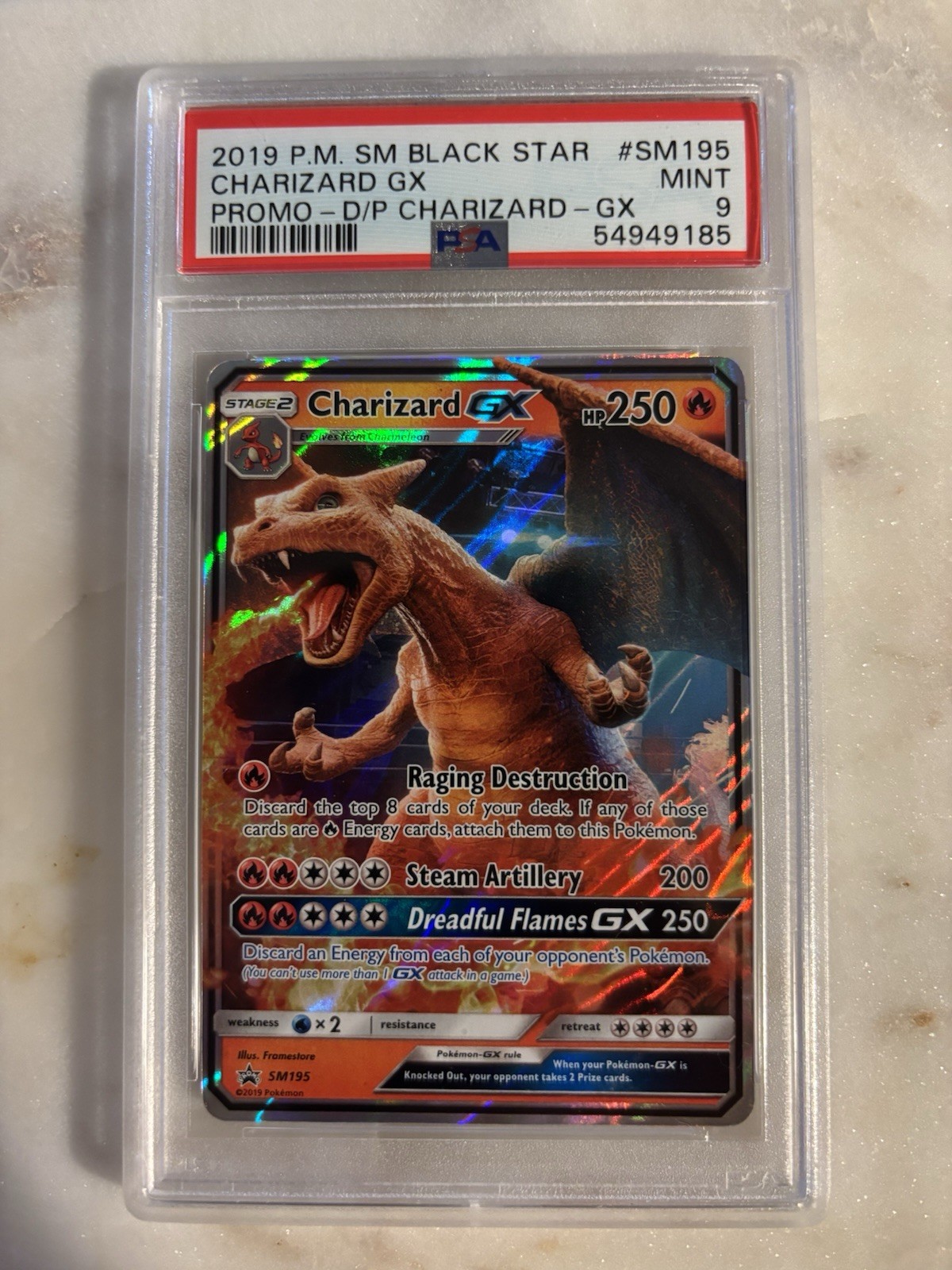 2019 Pokemon SM Black Star Promo - CHARIZARD GX - SM195 - PSA 9