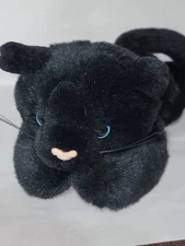 Vintage 1997 Retired Wishpets *CLEO* Solid Black Cat 12" Length