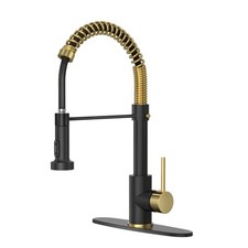 Black Gold Kitchen Faucet with Pull Down Sprayer, Stainless Steel