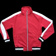 NEW HUDSON OUTERWEAR Full Zip Relaxed Fit Track Jacket in Red MEN'S SMALL