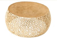 Couchtisch Metall Rund Ø 73 Cm In Gold Handarbeit Wohnzimmer Sofa Tisch
