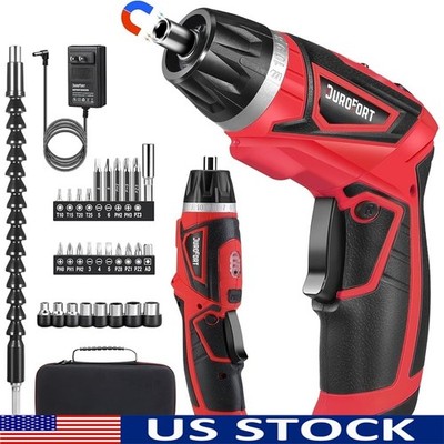 Cordless Electric Screwdriver Set 8V Rechargeable 10Nm Torque LED Light 28 Pcs