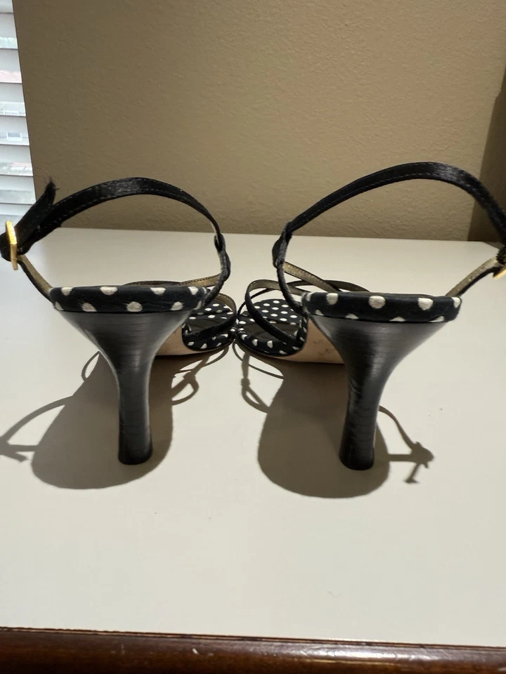 Sandalias Lilly Pulitzer Via Palm Beach negras con lunares blancos con tiras talla 6,5 M Foto 2 de 4