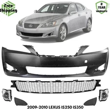 Front Bumper Cover Fascia & Lower Grille Kit For 2009-2010 LEXUS IS250 IS350
