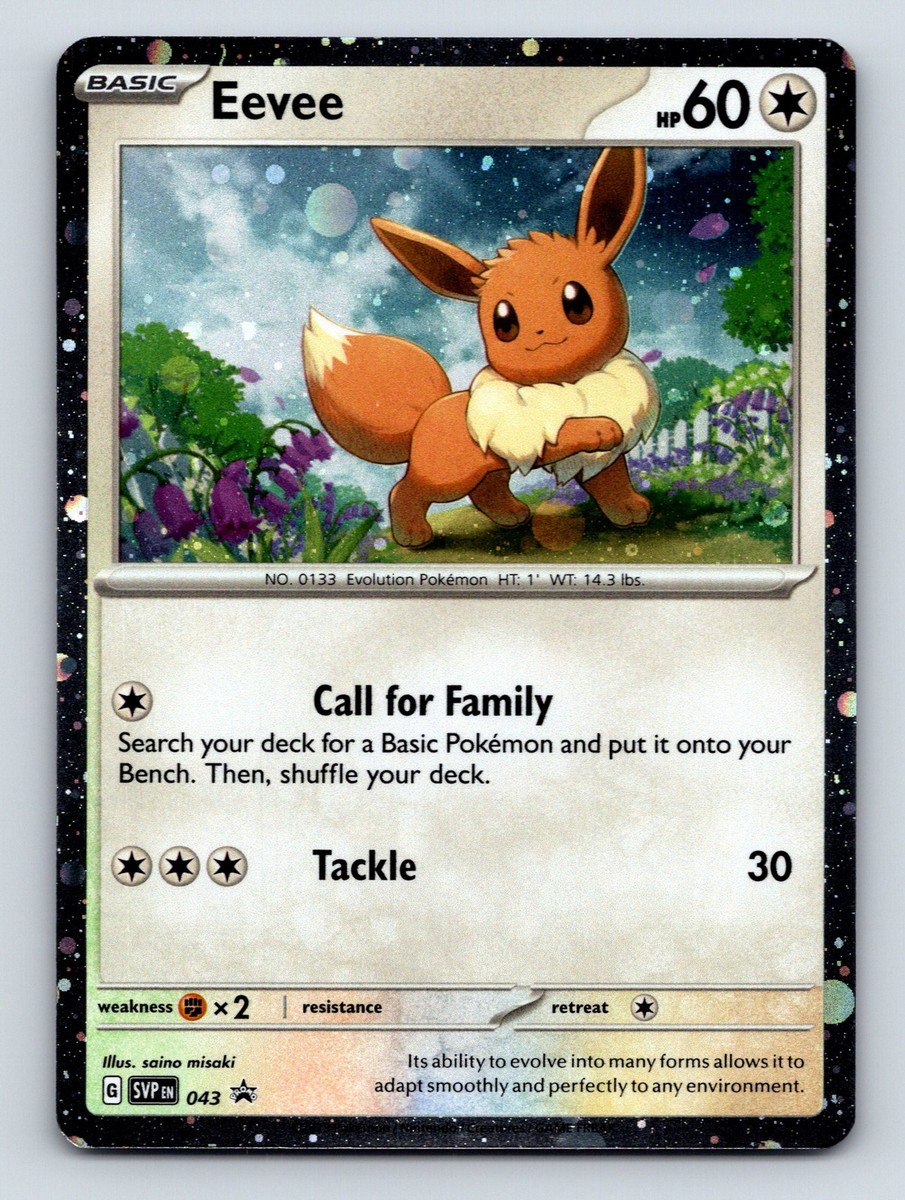 Basic Eevee HP 60 Call For Family Tackle Rarity Colorless Pokémon