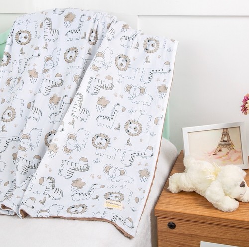 Baby boys safari baby blanket 70 x 105 cm