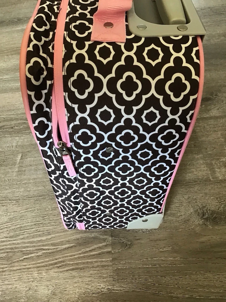 Pottery Barn kids Mackenzie Girls Rolling suitcase luggage Brown & Pink Alyssa - Image 4 of 4